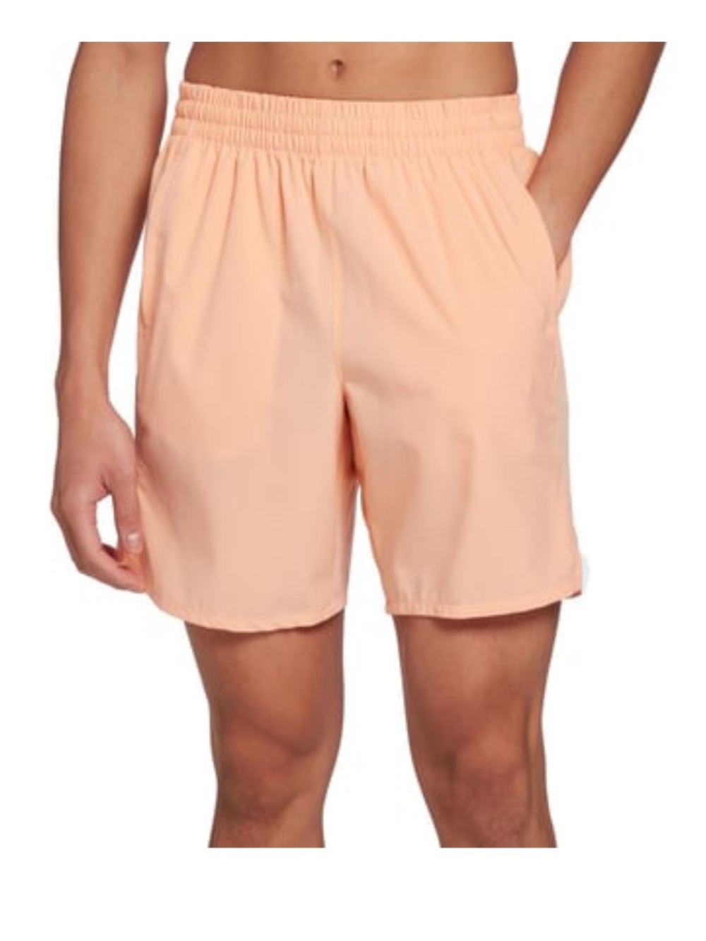 DSG Mens XL Agility Punch Training Athletic Gym Workout 8” Peach Woven shorts
